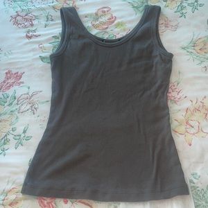 Brown ribbed tank top